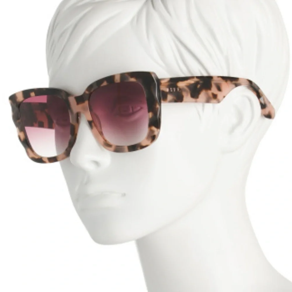 DIFF Dana Sunglasses Himalayan Tortoise Frame Wine Gradient Lenses Oversized NIB